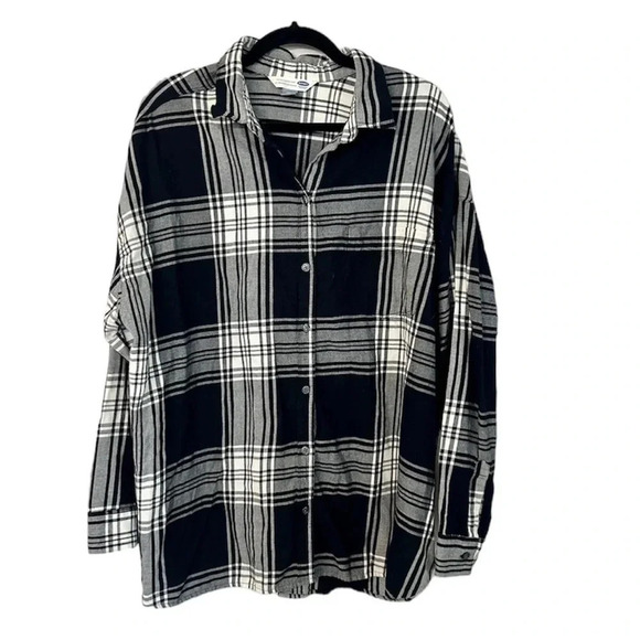 Old Navy Women's Long Sleeve Button Up Plaid The Boyfriend Shirt Size XXL GUC - Picture 1 of 8